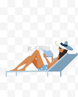 躺在沙滩椅上图片_躺在沙滩椅上的女人