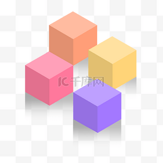 正方形彩色图形