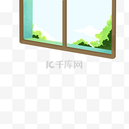 窗户免抠素材图片_卡通透明的窗户免抠图