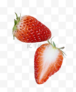 草莓半块图片_果实水果草莓