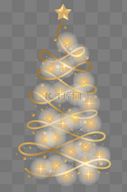 圣诞灯饰图片_金线线条圣诞树纹理