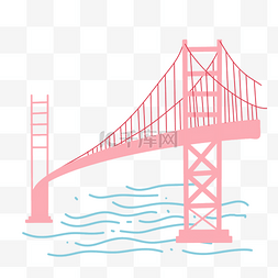 金门大桥线图图片_粉色建筑大桥