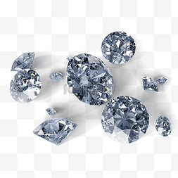银白色钻石图片_散落的钻石3d元素
