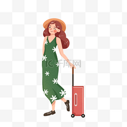包包时尚图片_时尚的女孩在旅行免抠图
