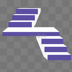 紫色楼房楼梯 