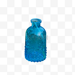 透明磨砂瓶子图片_蓝色圆角光泽瓶子元素