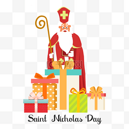 saint nicholas day红色手持拐杖