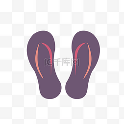 紫色拖鞋图片_夏天清新色彩拖鞋图标