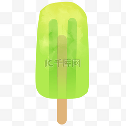 绿色冰棍冰糕插画