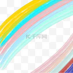笔彩虹刷图片_创意彩色质感油画笔刷效果