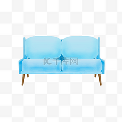 浅蓝色沙发图片_浅蓝色沙发装饰插画