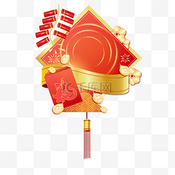 中国传统春节春联鞭炮