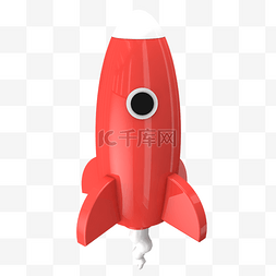 3d小火箭图片_C4D红色小火箭