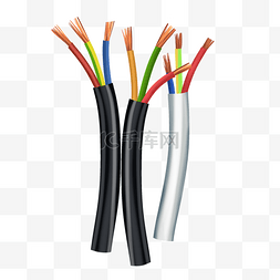 电线电缆手绘图片_输电线电缆