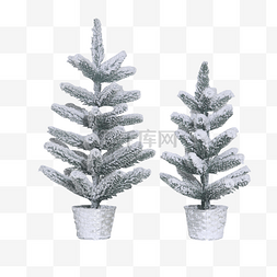 两盆盆栽圣诞树圣诞用品装饰品