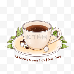 咖啡日图片_手绘国际咖啡日