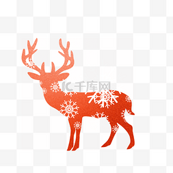 雪花麋鹿图片_红色雪花圣诞麋鹿
