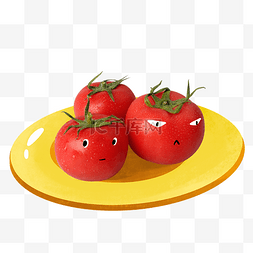 创意番茄照片结合插画