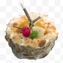生日蛋糕奶油图片_可爱奶油杏仁生日蛋糕