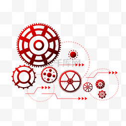 红色科技装饰齿轮