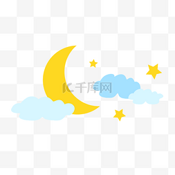 七夕节月亮星星云朵