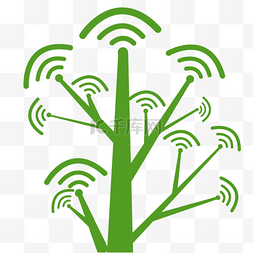 无线网PNG图片_绿色无线网科技树