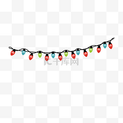 手绘弯曲线图片_手绘风格红绿蓝可爱手绘风格圣诞