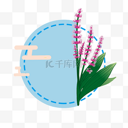 边框纹理蓝色中国风创意花卉边框