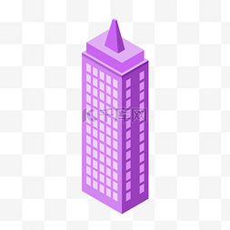 紫色高楼图片_紫色立体高楼大厦