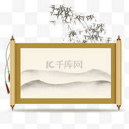 中国风水墨卷轴