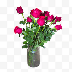 花瓶里的红色玫瑰