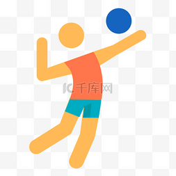 奥林匹克人物蓝球运动图标