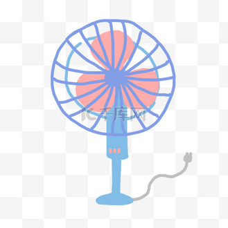 蓝色卡通风扇图片_蓝色卡通风扇素材-蓝色卡通风扇图片大全-千库网