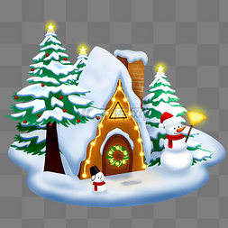 圣诞节雪景图片_圣诞圣诞树房屋
