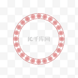 边框圆形红色图片_中国风红色圆形边框纹理