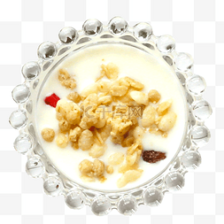 白色的碗和酸奶免抠图