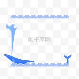 蓝色海洋海豚图片_蓝色海洋边框