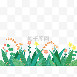 自然式缀花草坪图片_春天植物花丛