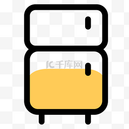 储物柜图标图片_黄色扁平清新家居储物柜图标