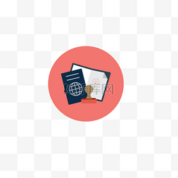 app图标图片_扁平护照签证app图标