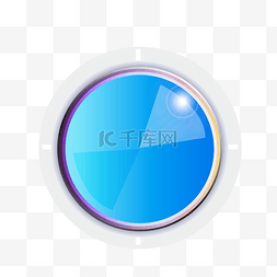 蓝色圆形按钮图片_蓝色圆形科技按钮