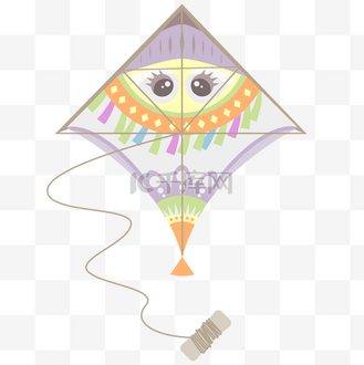 大色块菱形图片素材_菱形可爱大眼睛风筝