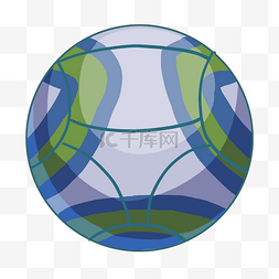 体育器材球类图片_蓝绿色花纹足球插图