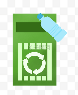 绿色环保回收图片_绿色可回收垃圾桶