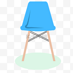 手绘家具用品图片_蓝色高脚简约凳子