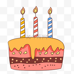 生日蛋糕红色蜡烛图片_卡通生日蛋糕插画
