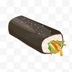 寿司卷小吃插画
