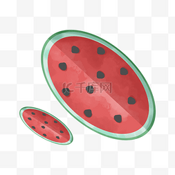 卡通小块水果图片_两块切开的西瓜