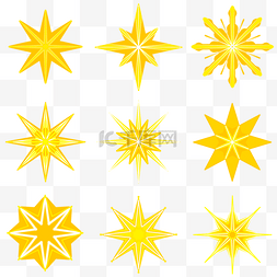 黄色希望之星图片_圣诞八角星图案