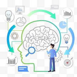 思维脑图素材图片_头脑思维导图矢量图